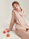 Silk Pajamas Long-Sleeve Two-Piece Set