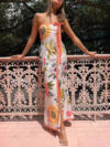 Split Chest-wrapped Print Dress
