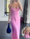 Elegant Sleeveless Camis Satin Slip Backless Dress