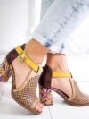 Fish Mouth Sandals Thick Heel