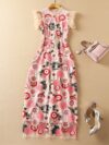 Circle Embroidered Mesh Dress