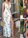 V-neck Flower Dress
