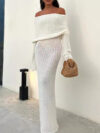 French-style One-shoulder Knitted Dress