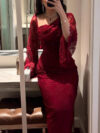 Elegant Lace And Rhinestone-Embellished Sheath Evening Dress