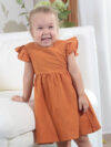 Cotton And Linen Shirt Bow Princess Dress