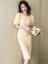 Slim Fit Puff Sleeve Dress