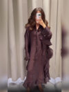 Simple Loose Lotus Leaf Long Dress
