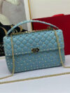 Sheepskin Diamond Studded Small Square Bag