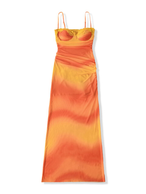 Mesh Strap Dress With Built-in Bra