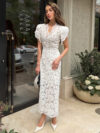 Spring Summer V-neck Lace Dress