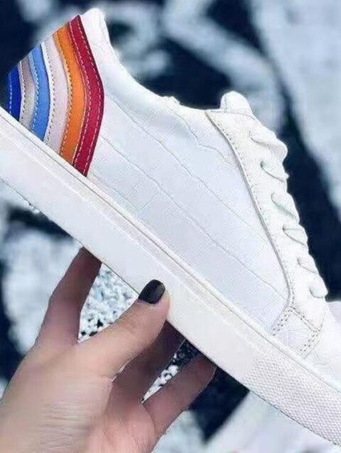 Single Lace-up Couple Small White Shoes