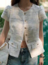 French Retro Woven Short-sleeved Girl