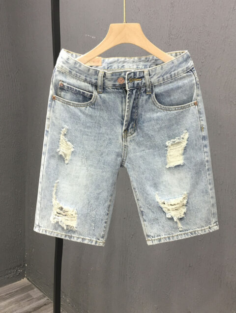 Denim Shorts With Large Rips