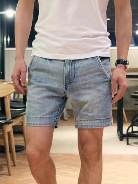 Retro American-Style Washed Denim Shorts