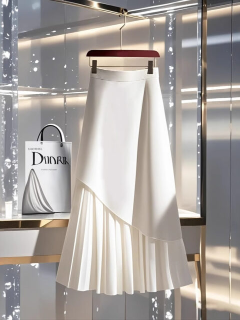 White A-line Long Skirt