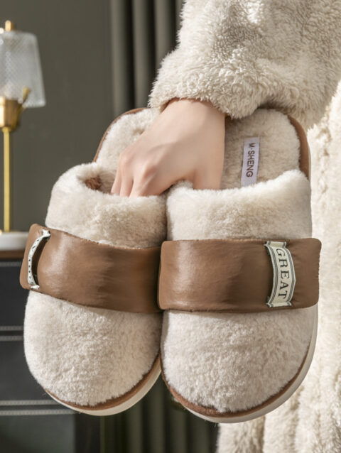 Velvet Warm Hook Furry Slippers
