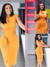 Yellow short sleeve dress